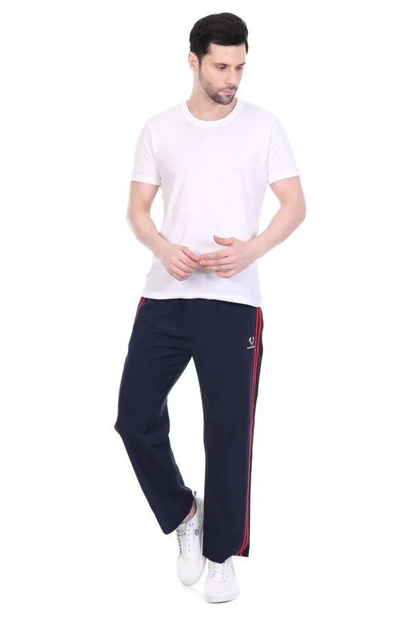HYPE_BORN_Navy_Blue_&_Red_Lightweight__Regular_Fit_Track_Pants_with_Side_Stripes_&_Drawstring_Waist