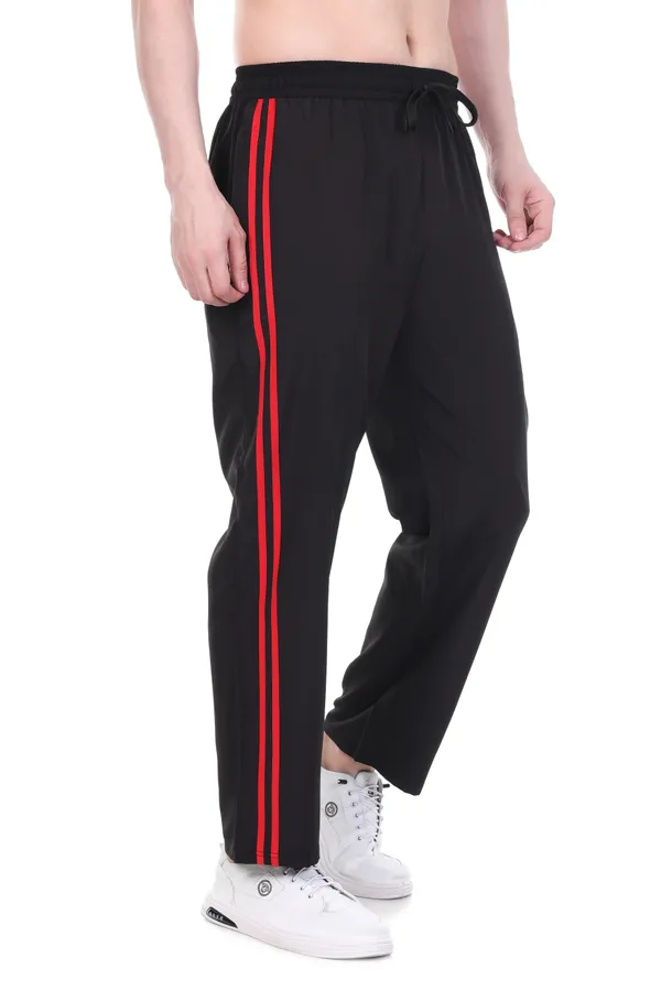 HYPE_BORN_Black_&_Red_Lightweight_Regular_Fit_Track_Pants_with_Side_Stripes_&_Drawstring_Waist