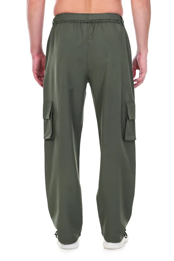 COISTICH_Olive_Urban_Relaxed_Fit_Cargo_Pants_With_Detachable_Belt_&_Adjustable_Anklet