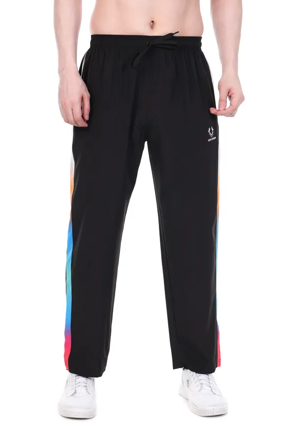 HYPE_BORN_Black_With_Multicolour_Side_Panel_Regular_Fit_Light_Weight_Track_Pants