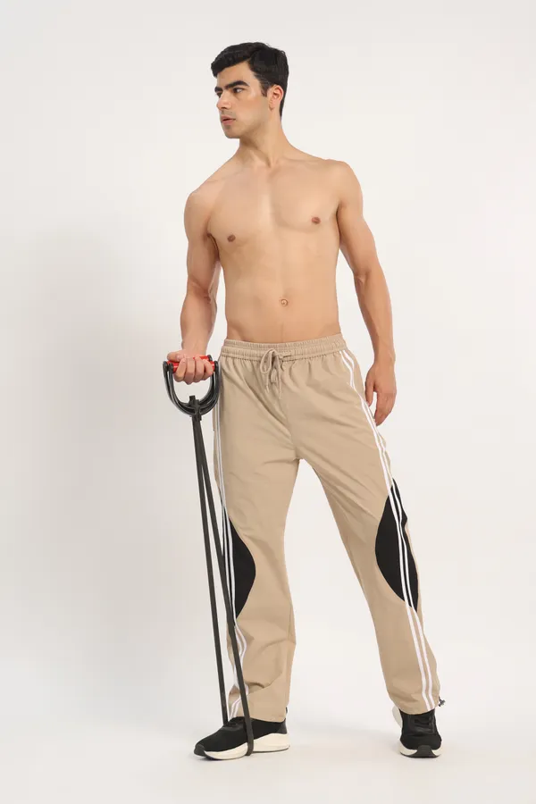 COISTICH_Beige_Color_Block_Track_Pants_with_2_Side_Stripes_&_Adjustable_Anklet_Closure