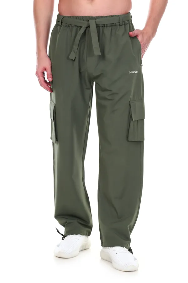 COISTICH_Olive_Urban_Relaxed_Fit_Cargo_Pants_With_Detachable_Belt_&_Adjustable_Anklet