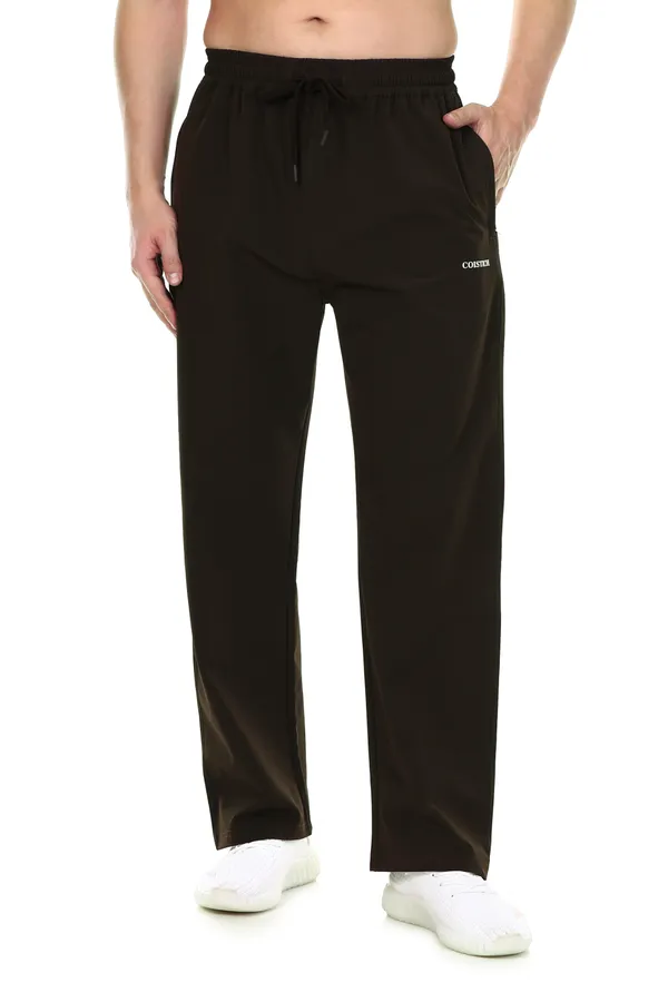 COISTICH_Brown_Solid_Relaxed_Fit_Track_Pant