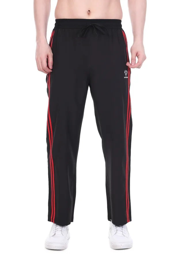 HYPE_BORN_Black_&_Red_Lightweight_Regular_Fit_Track_Pants_with_Side_Stripes_&_Drawstring_Waist
