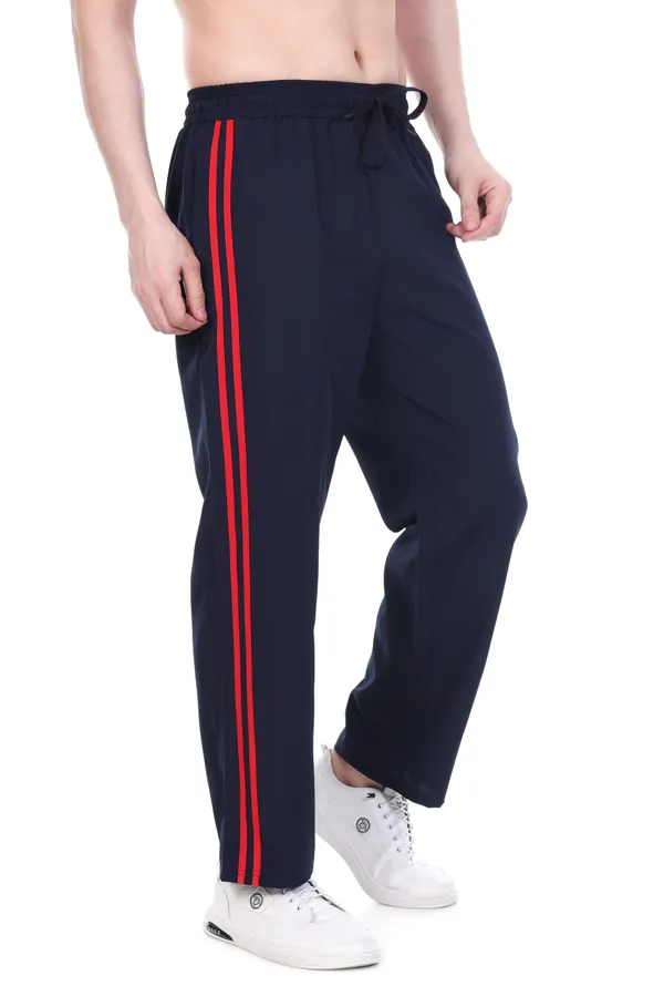 HYPE_BORN_Navy_Blue_&_Red_Lightweight__Regular_Fit_Track_Pants_with_Side_Stripes_&_Drawstring_Waist