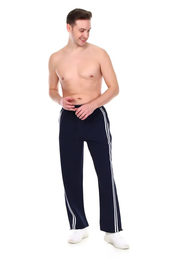 COISTICH_Navy_Blue_Edge_Relaxed_Fit_Track_Pants_With_Side_Stripe_&_Adjustable_Anklet