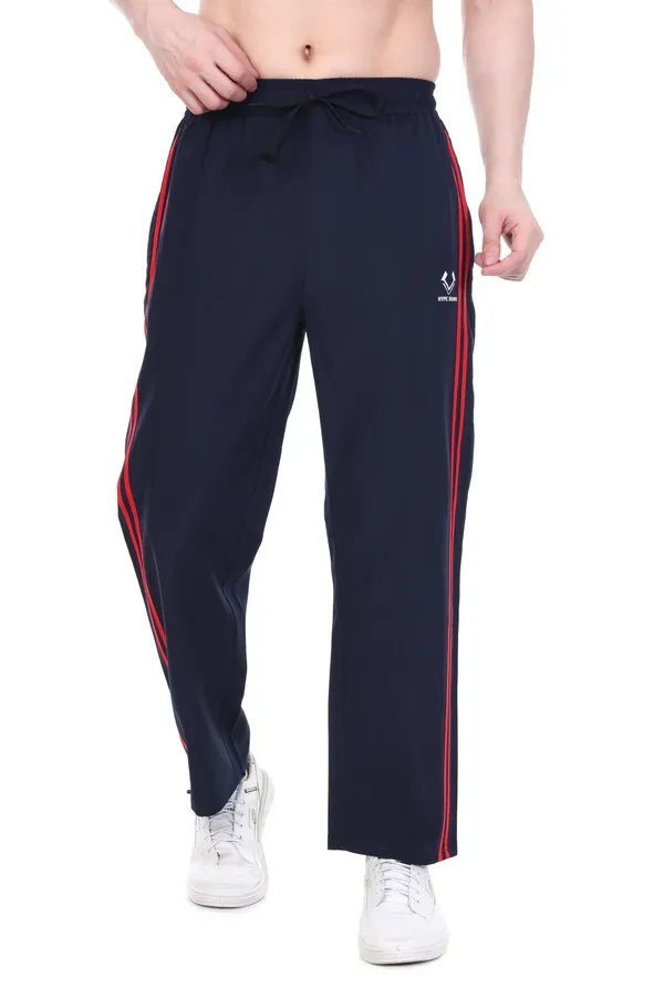 HYPE_BORN_Navy_Blue_&_Red_Lightweight__Regular_Fit_Track_Pants_with_Side_Stripes_&_Drawstring_Waist