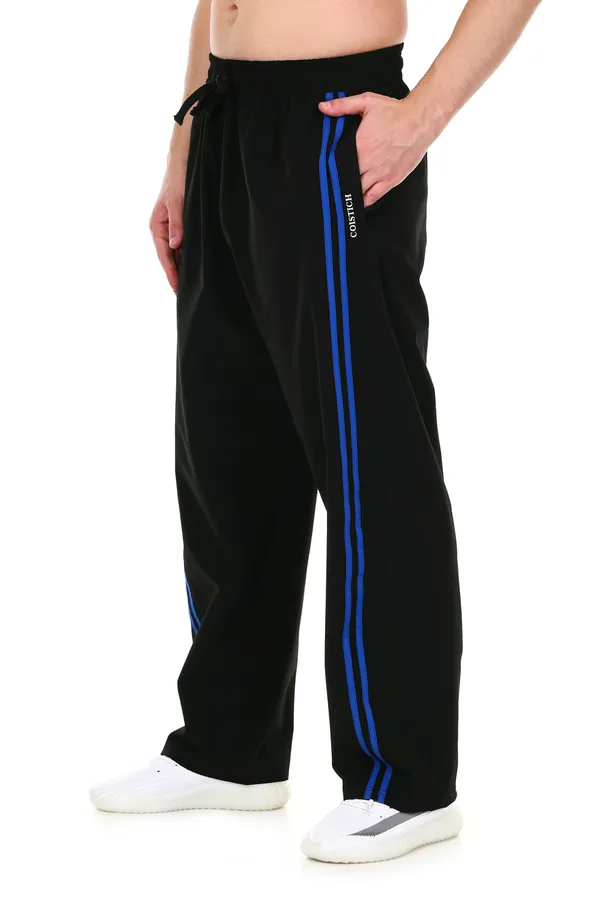 COISTICH_Black_&_Royal_Blue_Dual_Stripe_Relaxed_Fit_Track_Pants