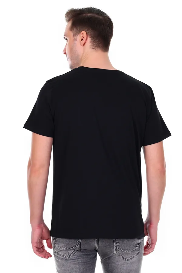 HYPE_BORN_Black_Typography_Print_Round_Neck_Casual_Cotton_T-Shirt