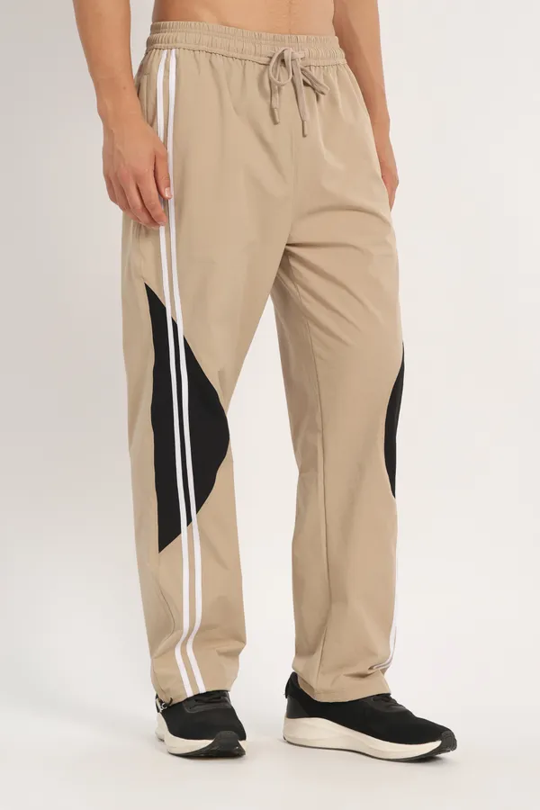 COISTICH_Beige_Color_Block_Track_Pants_with_2_Side_Stripes_&_Adjustable_Anklet_Closure