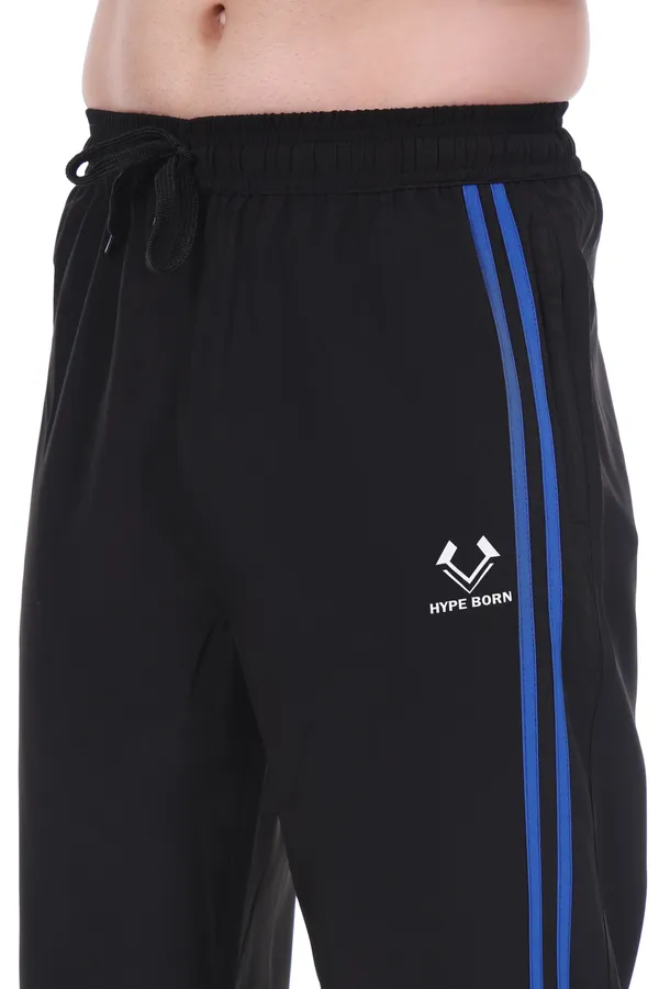 HYPE_BORN_Black_&_Royal_Blue_Lightweight_Regular_Fit_Track_Pants_with_Side_Stripes_&_Drawstring_Waist