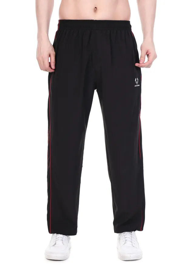 HYPE_BORN_Black_&_Red_Lightweight_Regular_Fit_Track_Pants_with_Contrast_Side_Piping