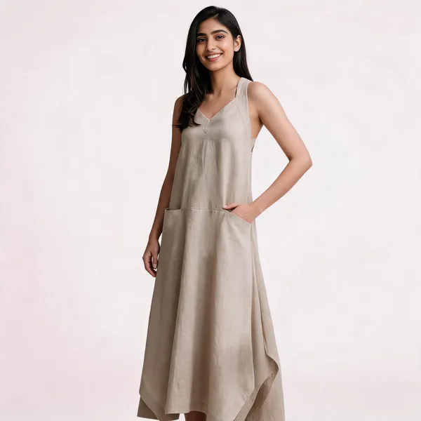Beige_Linen_Cross-Back_Maxi_Dress_For_Women