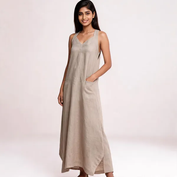 Beige_Linen_Cross-Back_Maxi_Dress_For_Women