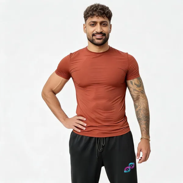 Rust_Orange_Compression_Fit_Gym_T-Shirt_For_Men