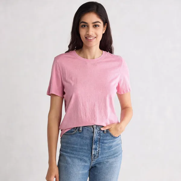 Pink_Linen_Relaxed_Fit_Crew_Neck_T-Shirt_For_Women