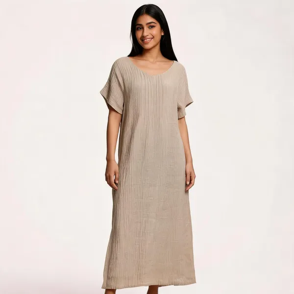 Beige_Linen_Relaxed_Fit_Maxi_Dress_For_Women
