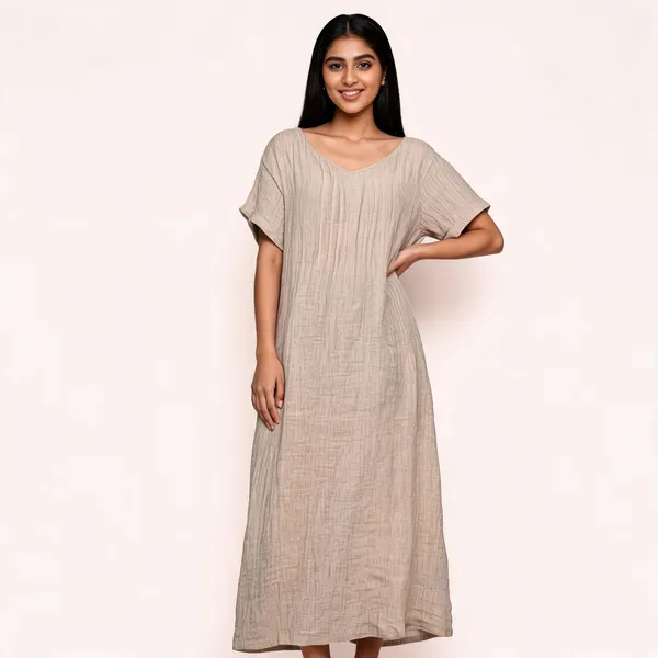 Beige_Linen_Relaxed_Fit_Maxi_Dress_For_Women