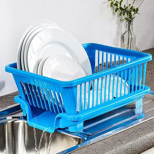 Blue_Plastic_3-In-1_Dish_Drainer_Rack_With_Drip_Tray_And_Cutlery_Holder