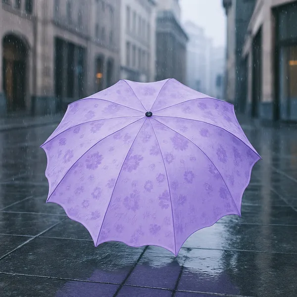 Purple_Floral_Print_Compact_Rain_Umbrella