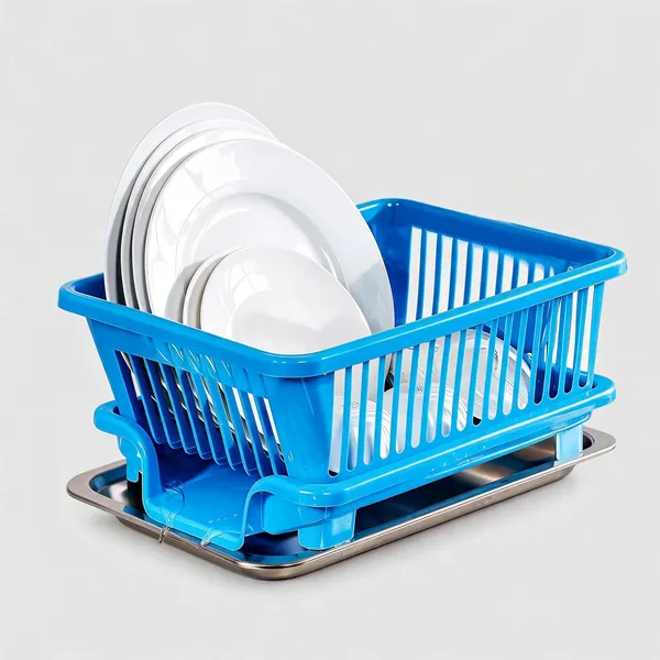 Blue_Plastic_3-In-1_Dish_Drainer_Rack_With_Drip_Tray_And_Cutlery_Holder