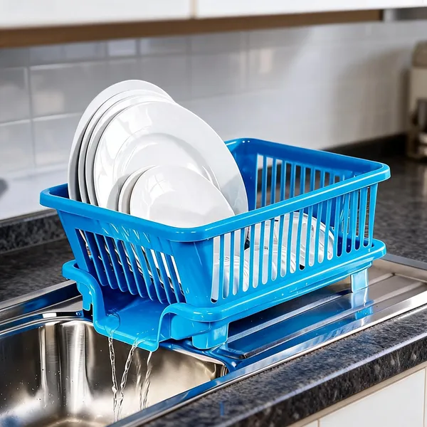 Blue_Plastic_3-In-1_Dish_Drainer_Rack_With_Drip_Tray_And_Cutlery_Holder