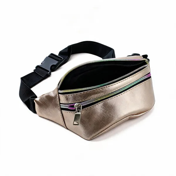 Metallic_Gold_Faux_Leather_Fanny_Pack_With_Adjustable_Strap