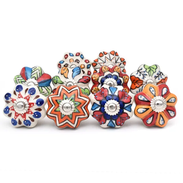 Ceramic_Bohemian_Hand_Painted_Floral_Geometric_Multicolor_Cabinet_Knobs_(set_of_12)