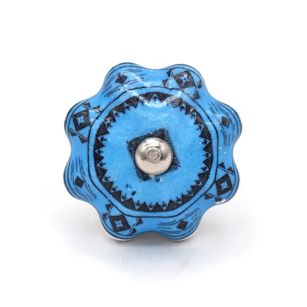 Ceramic_Traditional_Floral_Melon_Shaped_Blue_White_Cabinet_Knobs