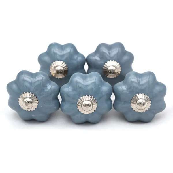 Ceramic_Vintage_Grey_Ribbed_Melon_Shaped_Cabinet_Knobs
