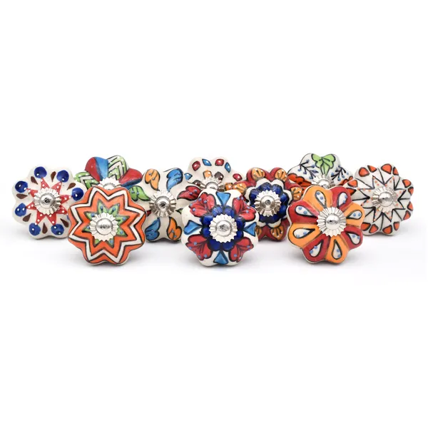 Ceramic_Bohemian_Hand_Painted_Floral_Geometric_Multicolor_Cabinet_Knobs_(set_of_12)
