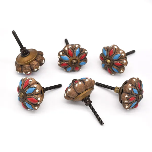 Ceramic_Hand_Painted_Red_Blue_Floral_Flower_Cabinet_Knobs