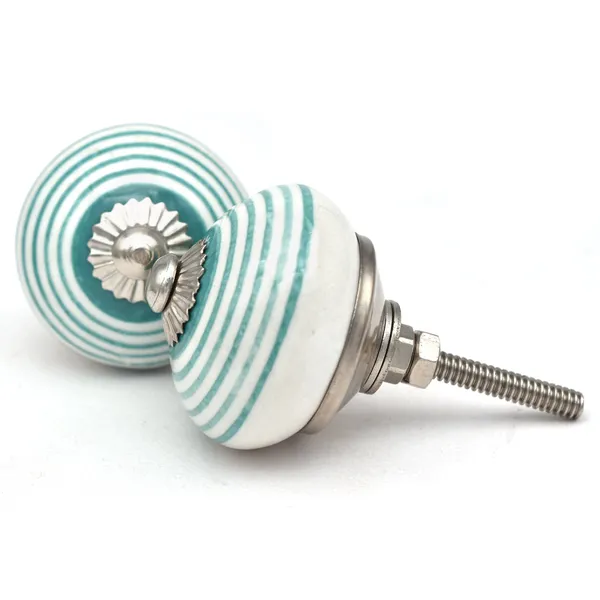 Ceramic_Coastal_White_Teal_Striped_Round_Drawer_Knobs