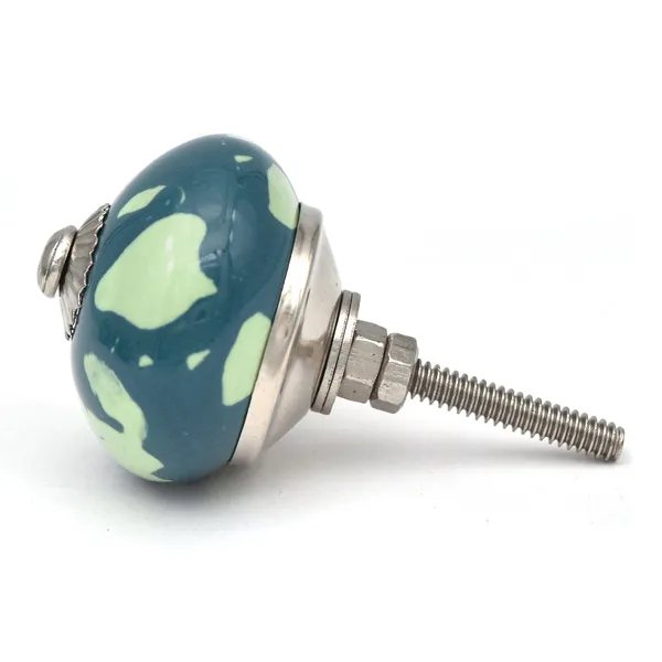 Ceramic_Artisan_Blue_Green_Floral_Round_Drawer_Knob