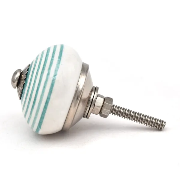 Ceramic_Coastal_White_Teal_Striped_Round_Drawer_Knobs
