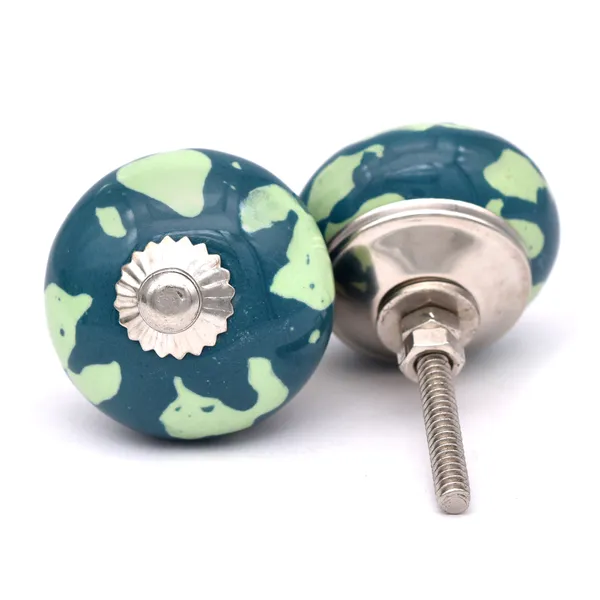 Ceramic_Artisan_Blue_Green_Floral_Round_Drawer_Knob