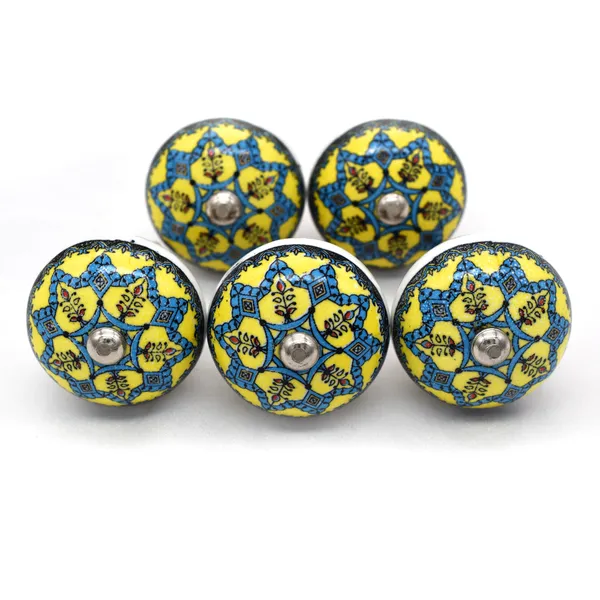 Ceramic_Ethnic_Blue_Yellow_Floral_Hand_Painted_Drawer_Knobs