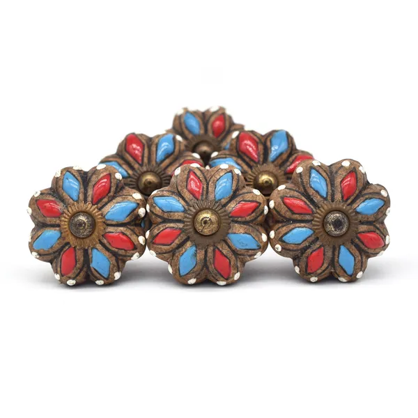 Ceramic_Hand_Painted_Red_Blue_Floral_Flower_Cabinet_Knobs