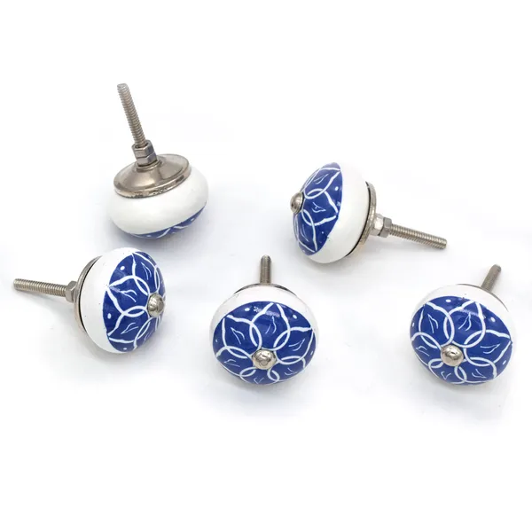 Ceramic_Traditional_Lotus_Floral_Blue_White_Door_Knobs