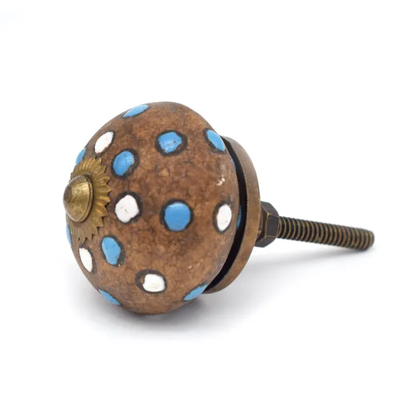 Ceramic_Bohemian_Brown_Blue_White_Polka_Dot_Cabinet_Knobs