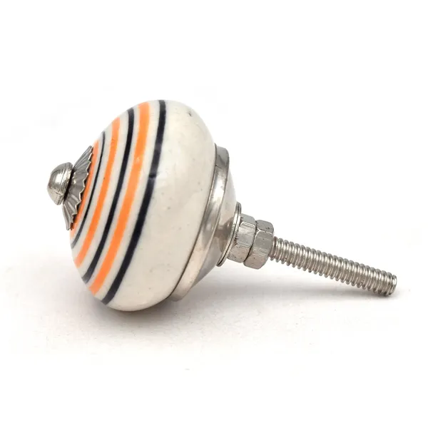 Ceramic_Retro_White_Orange_Black_Concentric_Stripe_Cupboard_Knobs