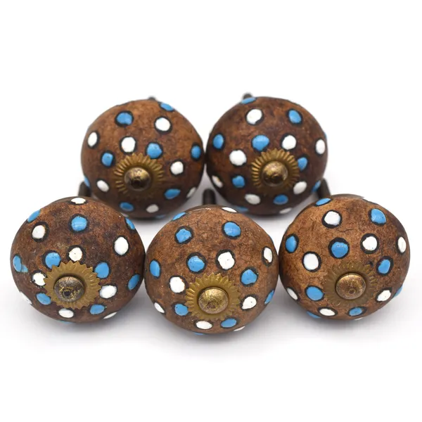 Ceramic_Bohemian_Brown_Blue_White_Polka_Dot_Cabinet_Knobs