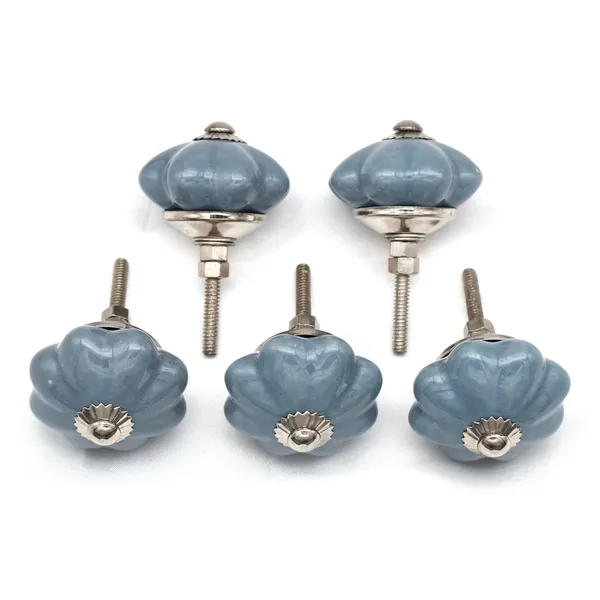 Ceramic_Vintage_Grey_Ribbed_Melon_Shaped_Cabinet_Knobs