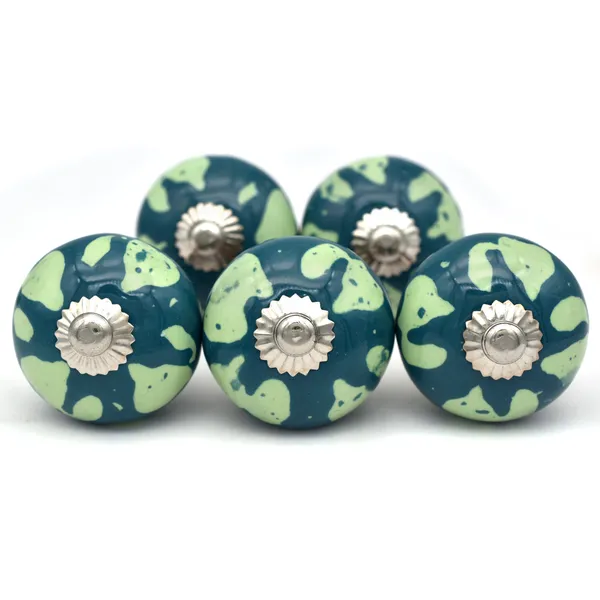 Ceramic_Artisan_Blue_Green_Floral_Round_Drawer_Knob
