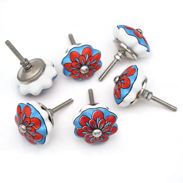 Ceramic_Hand_Painted_Red_Blue_Floral_Drawer_Knob