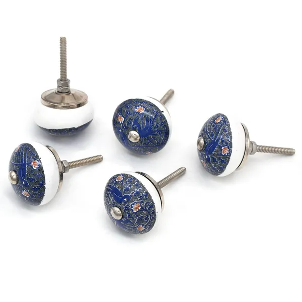 Ceramic_Traditional_Blue_Peacock_Floral_Door_Knobs
