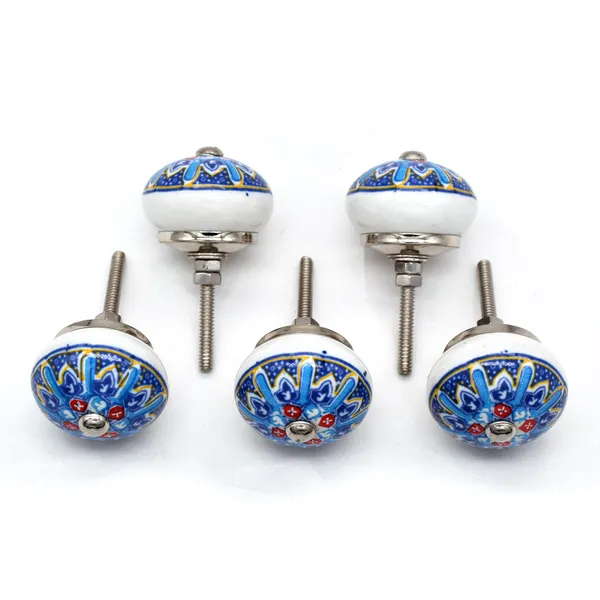 Ceramic_Decorative_Blue_Floral_Mandala_Cabinet_Knobs