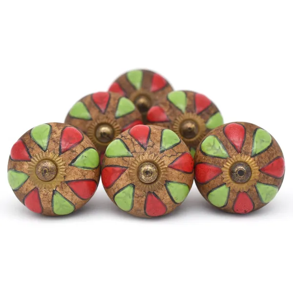 Ceramic_Artisan_Red_Green_Hand_Painted_Floral_Drawer_Knob