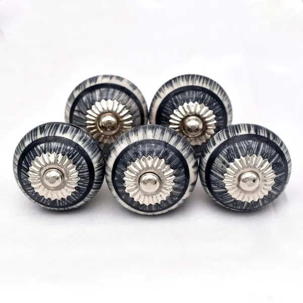 Ceramic_Vintage_Black_Grey_Striped_Dome_Cabinet_Knobs