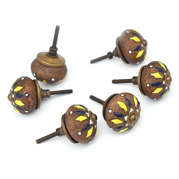 Ceramic_Bohemian_Hand_Painted_Floral_Yellow_Blue_Drawer_Knobs